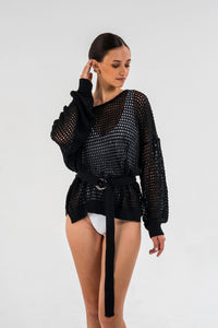 Oceana Oversize Top Knitwear - Black