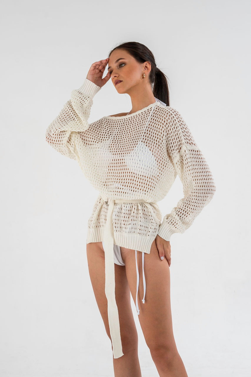 Oceana Oversize Top Knitwear - Offwhite